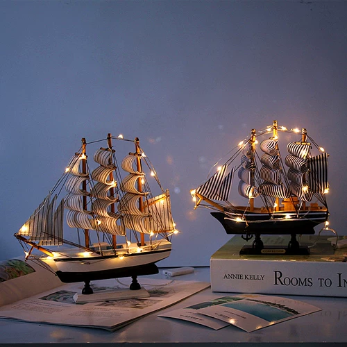 Модель корабля, деревянная фигурка для гостиной, креативное украшение, подарок на день рождения