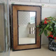 Đất nước Mỹ gác xép sắt rèn cổ điển rắn khung gỗ cũ gương phù hợp gương phòng tắm gương trang trí khung ảnh - Gương