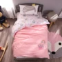 Bộ đồ giường trẻ em ba mảnh mẫu giáo chăn chồn - Bộ đồ giường trẻ em 	bộ chăn ga gối quây cũi cho bé	