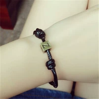 Handmade tùy chỉnh thư cặp đôi vòng tay Phiên bản Hàn Quốc của phụ nữ vòng đeo tay thời trang đơn giản vòng tay trang sức thủy triều tay nam dây đeo tay vòng tay đá phong thủy