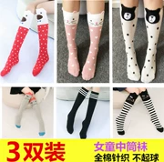 Trẻ em vớ cotton dài mùa xuân và mùa hè Các bé gái mặc vớ vớ vớ vớ 369 tuổi bé gái vớ đầu gối vớ cao - Vớ