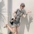 Châu Âu trạm 2019 phụ nữ mới của nhỏ tươi siêu cent minimalism retro cục Sen ngọt váy Bellflower - Váy eo cao 	váy hack eo Váy eo cao