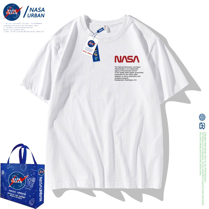 NASA URBAN联名款宽松短袖打底穿T恤男女情侣款夏季纯棉短袖T恤潮