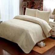 giường phong cách châu Âu ba mảnh bông bông bao gồm mảnh duy nhất của tấm bông là mát mẻ trong điều hòa không khí mùa hè đang tăng rắn màu xanh - Trải giường