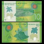 [Americas] Nicaragua Tiền giấy nhựa 10 Cordoba Tiền xu nước ngoài Tiền giấy Ngoại tệ New UNC
