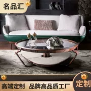 Bộ ghế sofa da cao cấp hậu hiện đại 2019 mới nhập khẩu da Ý phong cách nội thất phòng khách Hồng Kông - Đồ nội thất thiết kế
