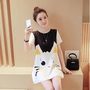 2018 mùa hè mới thời trang Hàn Quốc phiên bản của lỏng váy giản dị triều mẹ in mèo mang thai phụ nữ ăn mặc mùa hè ao bau xiteen