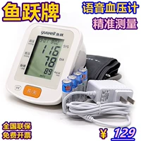 Fish Yue Brand Electronic Sphygmomanometer Medical Homemess Полный автоматический интеллектуальный тип верхнего плеча с таблицей измерения голосовой трансляции.