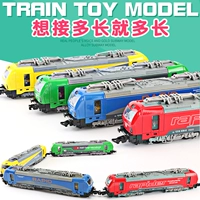Trẻ em hợp kim mô phỏng đồ chơi xe màu xanh da tàu đào tạo đồ chơi bé trai kim loại đầu máy xe lửa mô hình xe - Chế độ tĩnh cửa hàng đồ chơi