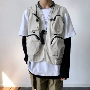 Nhật Bản 201 retro đẹp trai quân đội gió nhiều túi chiến thuật vest vest không tay công cụ vest vest - Dệt kim Vest áo khoác len mỏng