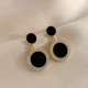 02 Black Circle S925 Серебряная игла