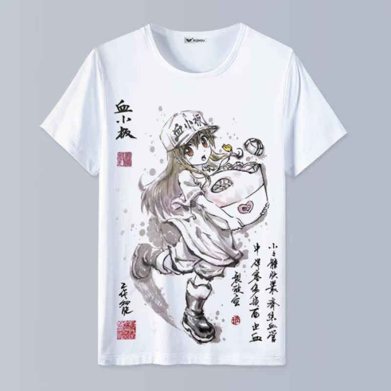 【43】Working cell platelet white blood cell Cells cos clothing clothes quadratic element Animation surrounding Short sleeve T-shirt
