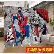 Ngôi sao bóng rổ NBA sáng tạo graffiti tường gạch tường Thể thao nền tường có thể gập màn hình phân vùng thời trang phòng khách hiên - Màn hình / Cửa sổ
