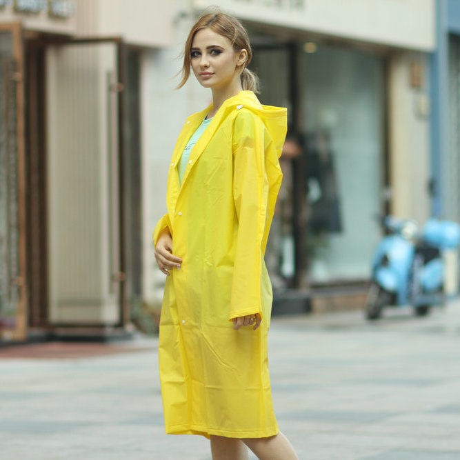 Thickened Translucent Yellowmen and women student fashion Storm prevention personality Raincoat EVA environment protection Cycling travel Electric vehicle wrong disposable Poncho