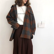 Áo len dày kẻ sọc cổ điển áo khoác nữ 2018 thu đông mới phiên bản mới của Hàn Quốc áo khoác cát ấm áp