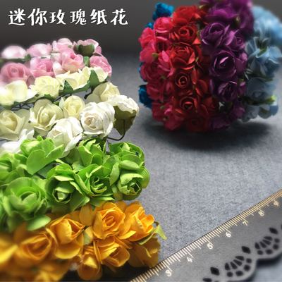 taobao agent [Rose Paper Flower] Color Simulation Flower BJD Baby Blossoms OB11 Hair Towers Decoration Flowers