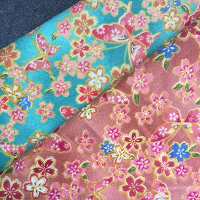 taobao agent [Crowd cotton cloth] BJD cheongsam kimono ol11 dress baby clothing cloth, pure cotton cherry blossom bright color fabric