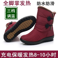 Температура и зарядка Снежные ботинки Электрическая обувь может взять горячие туфли снежные ботинки с теплыми ногами. Огрев женских коротких ботинок