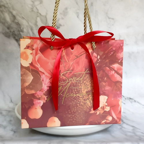 Свежий браслет, красная ретро льняная сумка