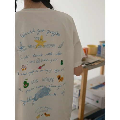 Летняя футболка, оверсайз, короткий рукав