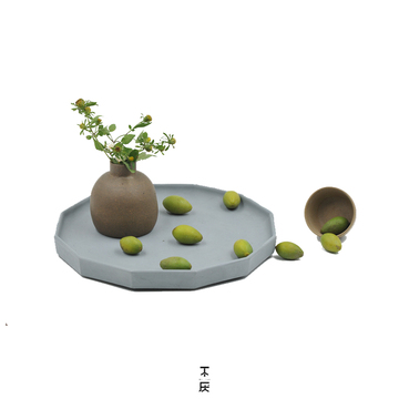 不厌丨混凝土中号水泥盘 水泥花盆 简约功夫茶盘设计师款质朴宜家