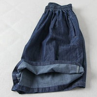 Летняя джинсовая юбка для отдыха, шорты, штаны, эластичная талия, оверсайз, большой размер, свободный прямой крой