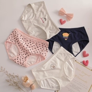 Cotton Sinh lý Tóm tắt Cô gái dễ thương Quần lót Quần kinh nguyệt Rò rỉ Dì Sexy Cotton Mid-Eo Tóm tắt Kích thước lớn - Giống cái