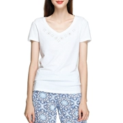 Đức TCM mùa hè của phụ nữ đồ ngủ Modai cotton đơn mảnh tops cộng với chất béo kích thước lớn dịch vụ nhà có thể được đeo bên ngoài T-Shirt