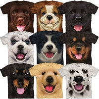 Mỹ The Mountain puppy in bông 3D vòng cổ đáy áo sơ mi couple t-shirt in ấn triều thương hiệu ngắn tay áo áo khoác cặp nam nữ