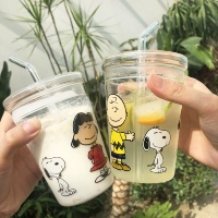 Творческая вода -чашка мультфильм собака Чарл Снупи Стекло стеклянную чашку для молока