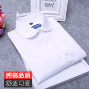 Cô gái áo sơ mi trắng cotton dài tay Hàn Quốc ren hiển thị mùa xuân và mùa hè mới áo sơ mi trắng đồng phục học sinh áo sơ mi trắng