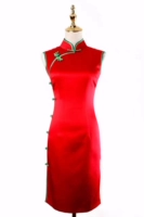 Расширенное ципао, красное шелковое вечернее платье для невесты, сделано на заказ