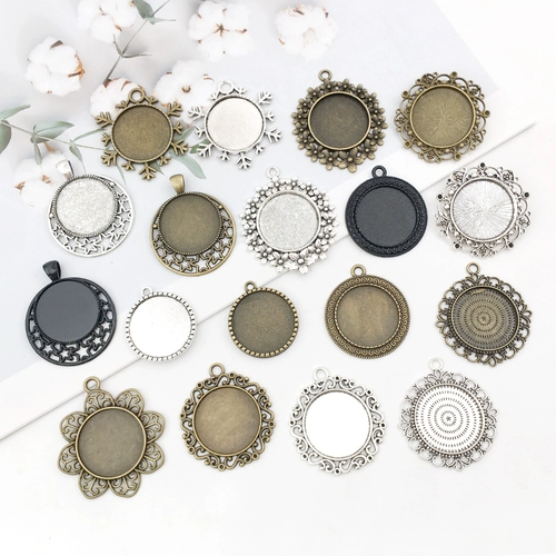 Аксессуар, ретро стеклянные аксессуары, подвеска, 25мм, с драгоценным камнем