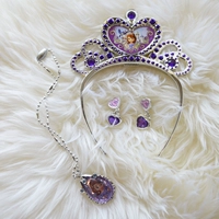 Công chúa Sophia của Vương miện Amulet Necklace Earrings Ba mảnh Nhà Girl Đồ chơi đồ chơi thông minh cho bé