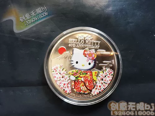 Hello kitty, медаль, серебряная монета, монеты, валюта, золото и серебро