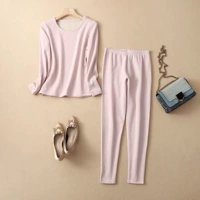 Демисезонное удерживающее тепло шелковое бархатное нижнее белье, комплект, термобелье