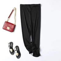 Летние шелковые трикотажные леггинсы, черные штаны