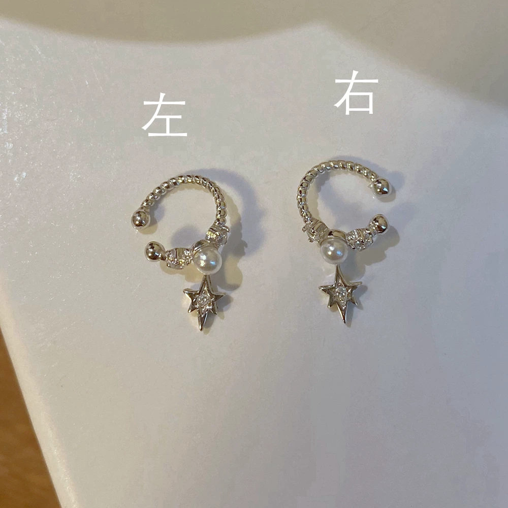 Серьезные небольшие клипсы на уши сzircon жемчужиной, серёжки, образец серебро 925, без прокола ушей