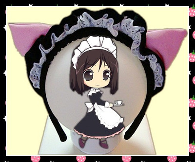 taobao agent Hairpot card, maid cat ear hoop various colors anime women's cosplay maid dress