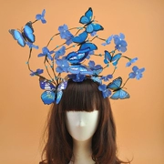 Sen sáng tạo đội đầu phóng đại chi nhánh bướm hoa tóc phụ kiện sân khấu trang phục catwalk nhiếp ảnh ảnh headband - Phụ kiện tóc