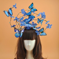 Sen sáng tạo đội đầu phóng đại chi nhánh bướm hoa tóc phụ kiện sân khấu trang phục catwalk nhiếp ảnh ảnh headband - Phụ kiện tóc kẹp tóc nơ hàn quốc