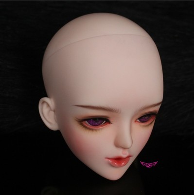 taobao agent Gray feathers human -shaped plum 3 -point resin makeup painting head SD/ bjd doll single head