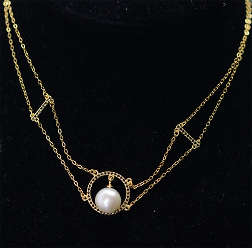 Подвеска, ожерелье, цепочка до ключиц, аксессуар, аксессуары, серебро 925 пробы