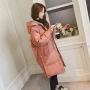 2017 mùa đông mới của Hàn Quốc phiên bản của trùm đầu lỏng lẻo phần dài dài xuống áo của phụ nữ trên đầu gối bông jacket jacket áo phao lông vũ dáng dài hàn quốc