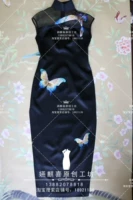 Оригинальное ципао, шелковое платье, китайский стиль, сделано на заказ, в цветочек