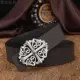 Кофейный + серебряная пряжка с большим цветком