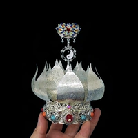 Лотос Корона медь составляет около 14,5 см Санцин Корона Хибискус Корона Корона Классическая мужская корона Корона Корона Шляпа Корона Корона Шляпа