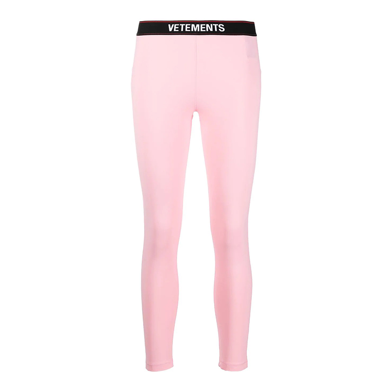 Pink pants21 Spring and summer New products vanguard street letter Elastic waist motion Tight fitting Bottom up trousers Pants  female 2 paragraph