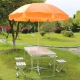 Одна таблица 4 -стул+2 метра апельсиновый зонтик+зонтик