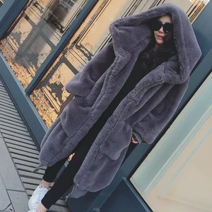 2017 mùa thu và mùa đông mới Gigi với cùng một giả 獭 lông thỏ dày dài trùm đầu fur coat fur coat nữ